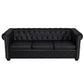 Chesterfield-Sofa 3-Sitzer Kunstleder Schwarz