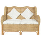 2-Sitzer-Sofa Natur Rattan und Leinen