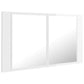 LED-Bad-Spiegelschrank Hochglanz-Weiß 80x12x45 cm Acryl