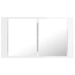 LED-Bad-Spiegelschrank Hochglanz-Weiß 80x12x45 cm Acryl