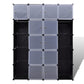Modularer Schrank mit 14 Fächern schwarz/weiß 37x146x180,5cm