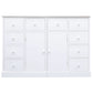 Sideboard mit 10 Schubladen Weiß 113 x 30 x 79 cm Holz