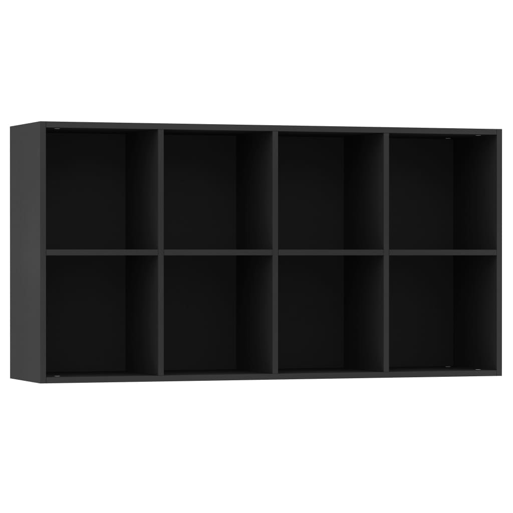 Bücherregal/Sideboard Schwarz 66×30×130 cm Holzwerkstoff
