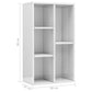 Bücherregal/Sideboard Hochglanz-Weiß 50x25x80 cm Holzwerkstoff