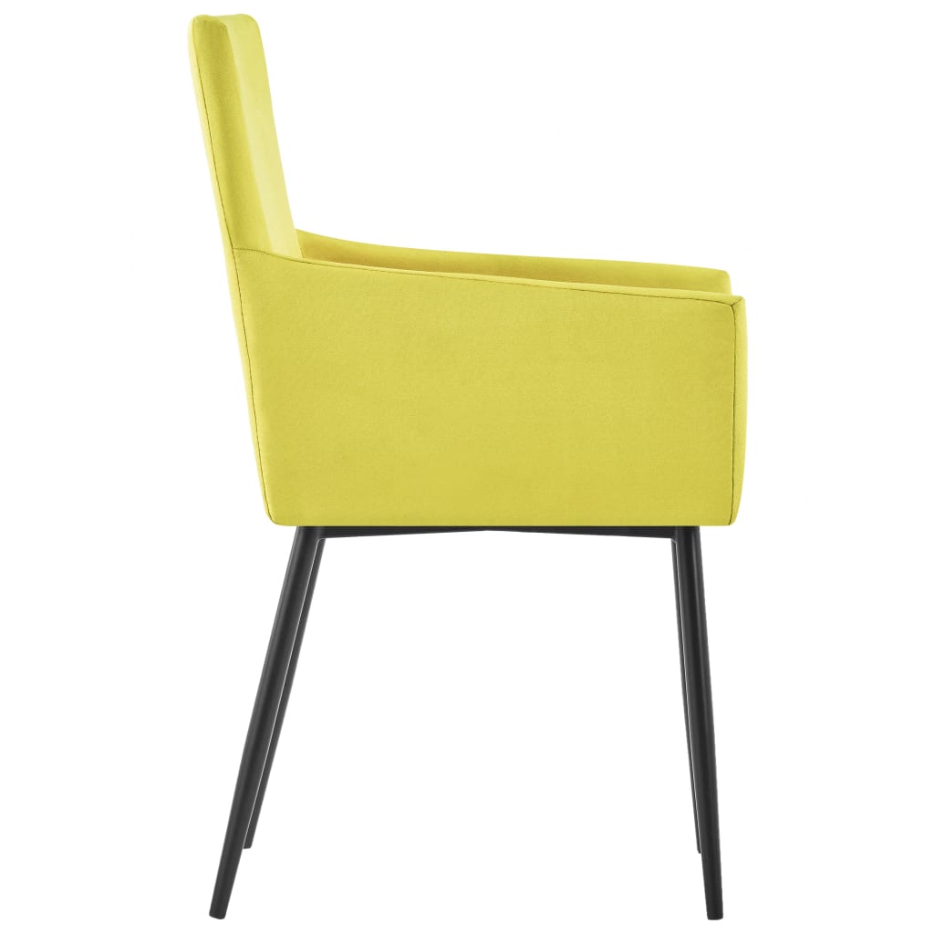 Esszimmerstühle mit Armlehnen 6 Stk. Gelb Stoff