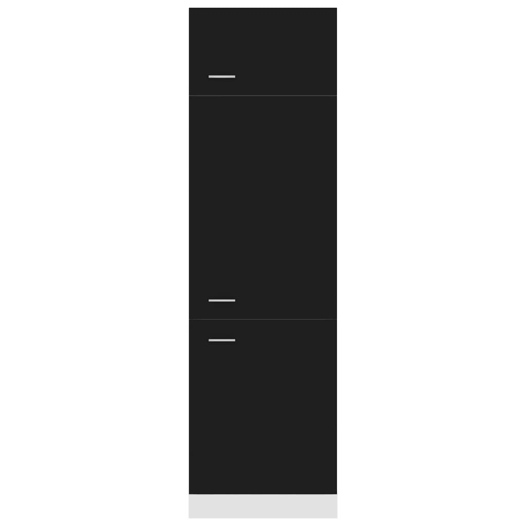 Kühlumbauschrank Schwarz 60x57x207 cm Holzwerkstoff