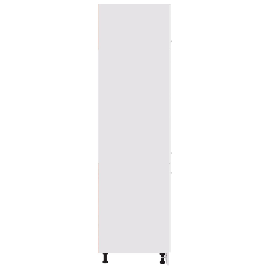 Kühlumbauschrank Hochglanz-Weiß 60x57x207 cm Holzwerkstoff