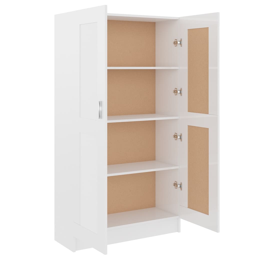 Bücherschrank Hochglanz-Weiß 82,5x30,5x150 cm Holzwerkstoff
