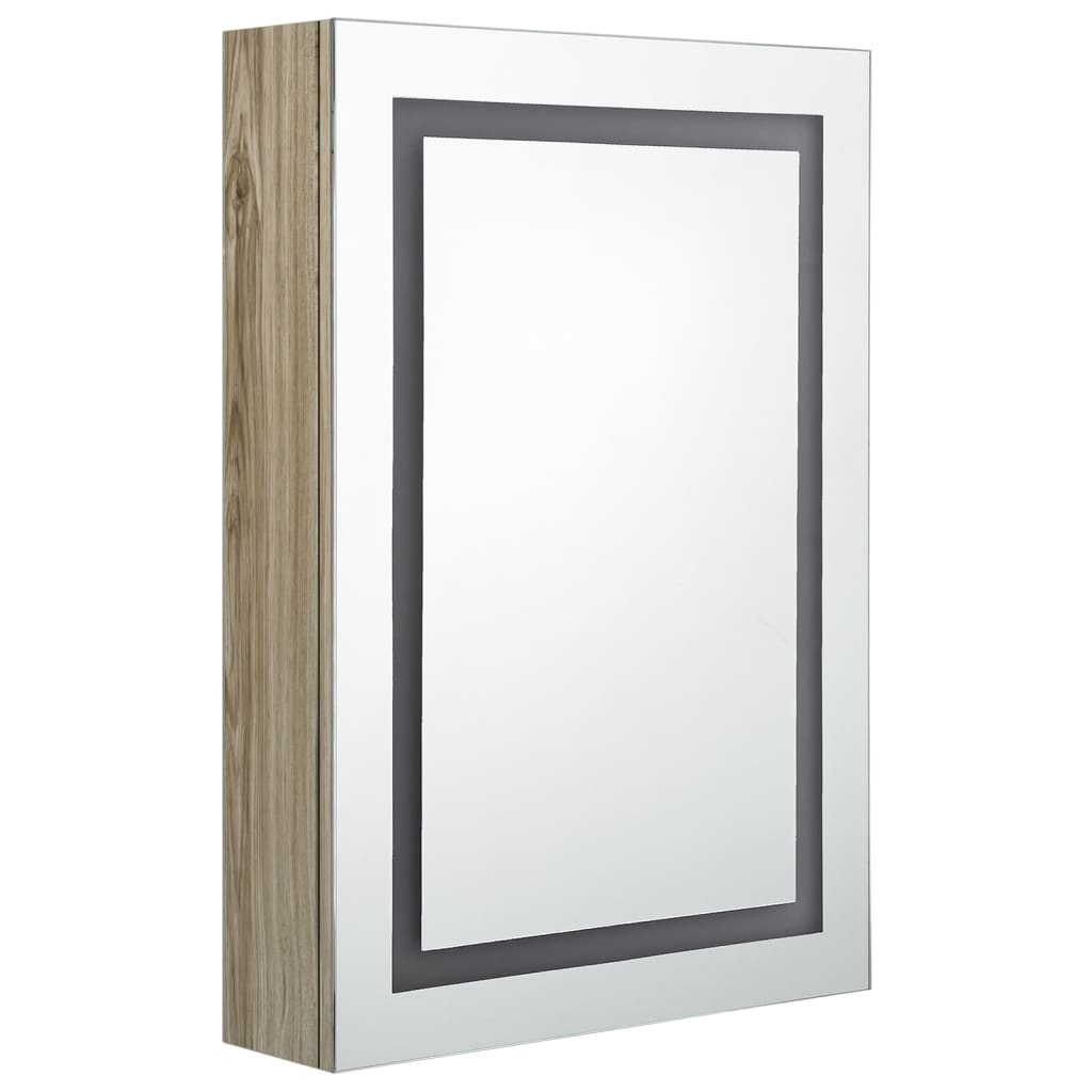 LED-Bad-Spiegelschrank Eichenoptik 50x13x70 cm