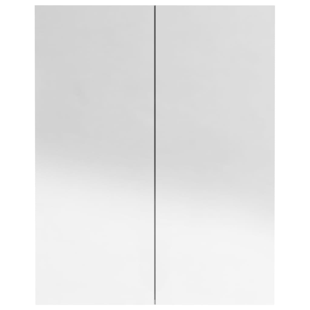Bad-Spiegelschrank 60x15x75 cm MDF Glänzendes Grau