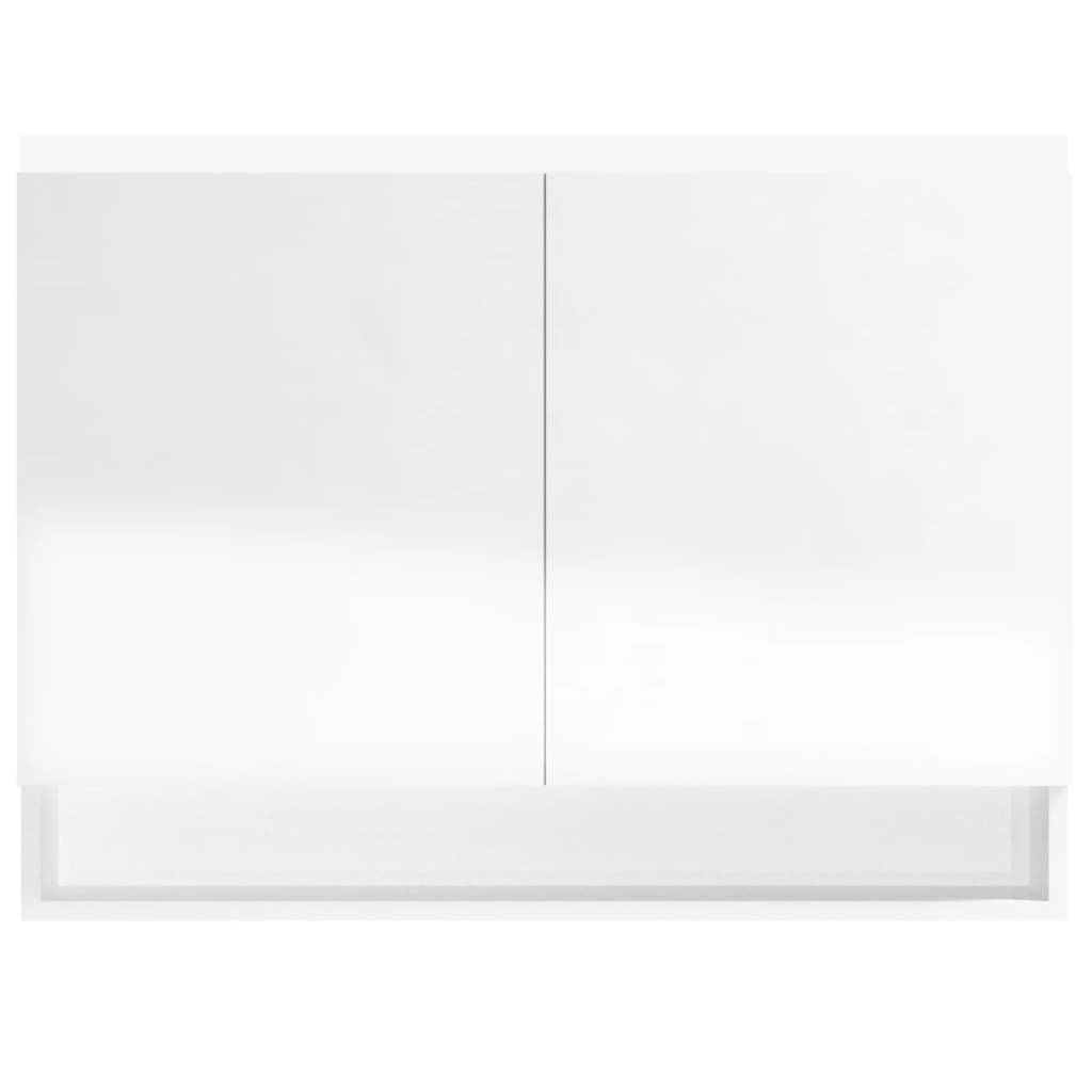 Bad-Spiegelschrank 80x15x60 cm MDF Glänzendes Weiß