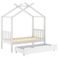 Kinderbett mit Schublade Weiß Massivholz Kiefer 70x140 cm