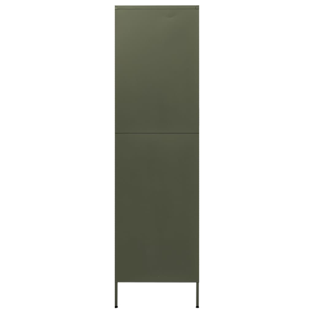 Kleiderschrank Olivgrün 90x50x180 cm Stahl