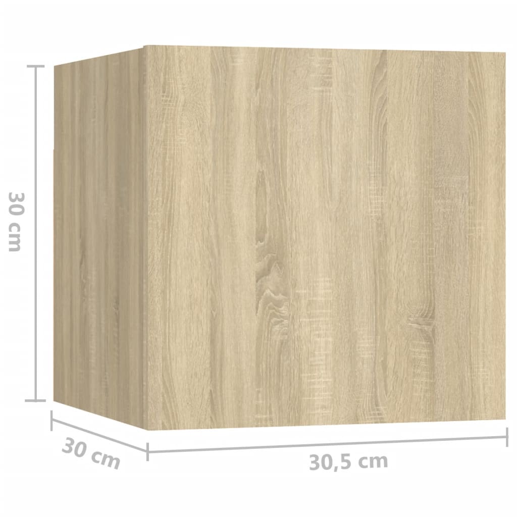 Nachttische 2 Stk. Sonoma-Eiche 30,5x30x30 cm Holzwerkstoff