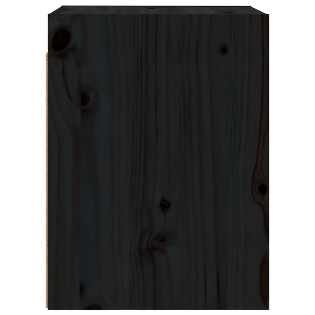 Wandschrank Schwarz 30x30x40 cm Massivholz Kiefer