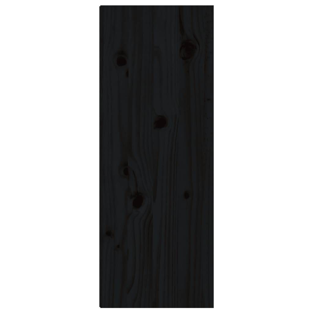 Wandschränke 2 Stk. Schwarz 30x30x80 cm Massivholz Kiefer
