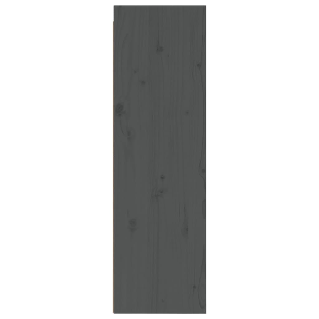 Wandschränke 2 Stk. Grau 30x30x100 cm Massivholz Kiefer