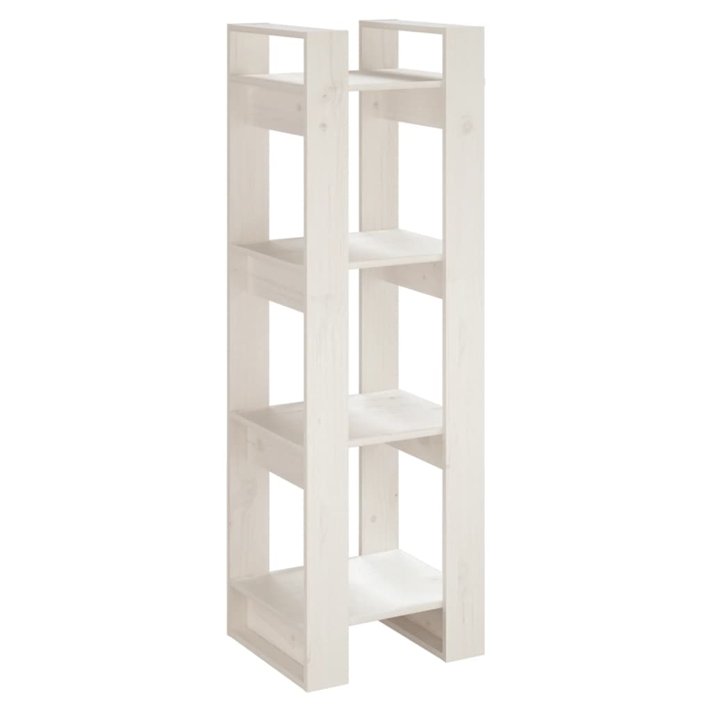 Bücherregal/Raumteiler Weiß 41x35x125 cm Massivholz Kiefer