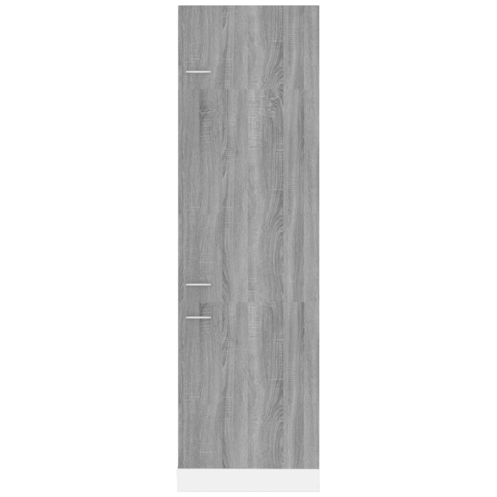 Kühlumbauschrank Grau Sonoma 60x57x207 cm Holzwerkstoff