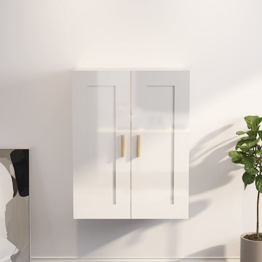 Wandschrank Hochglanz-Weiß 69,5x32,5x90 cm Holzwerkstoff