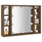 Spiegelschrank mit LED Braun Eiche-Optik 76x15x55 cm