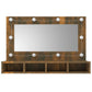 Spiegelschrank mit LED Räuchereiche 90x31,5x62 cm