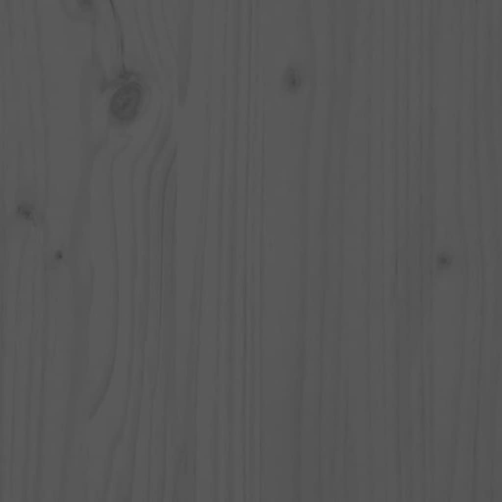 Massivholzbett Grau 140x200 cm Kiefer