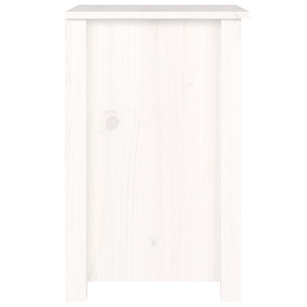 Nachttisch Weiß 40x35x55 cm Massivholz Kiefer