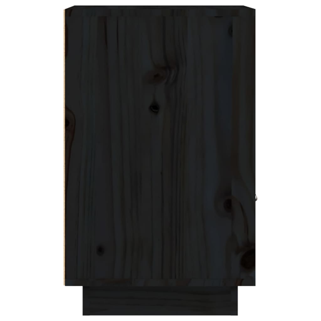 Nachttische 2 Stk. Schwarz 40x34x55 cm Massivholz Kiefer