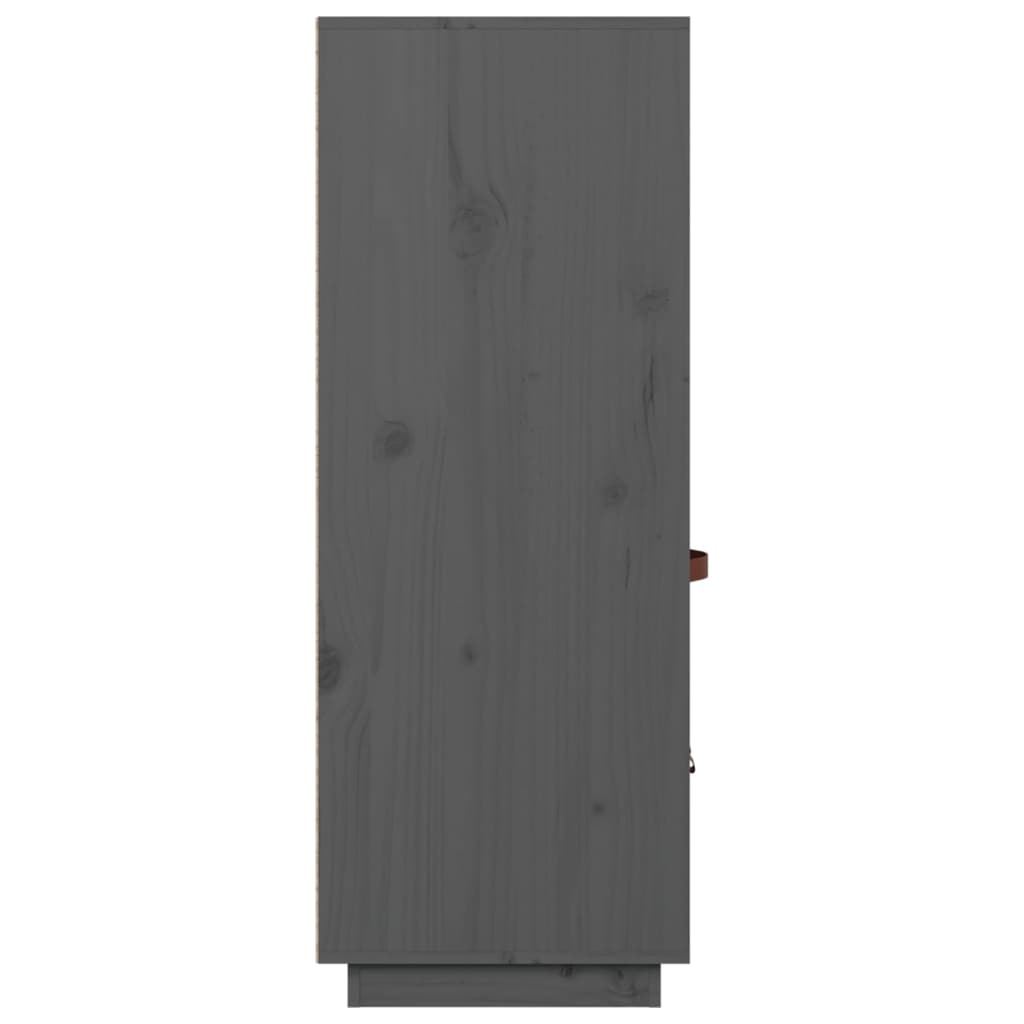 Highboard Grau 67x40x108,5 cm Massivholz Kiefer