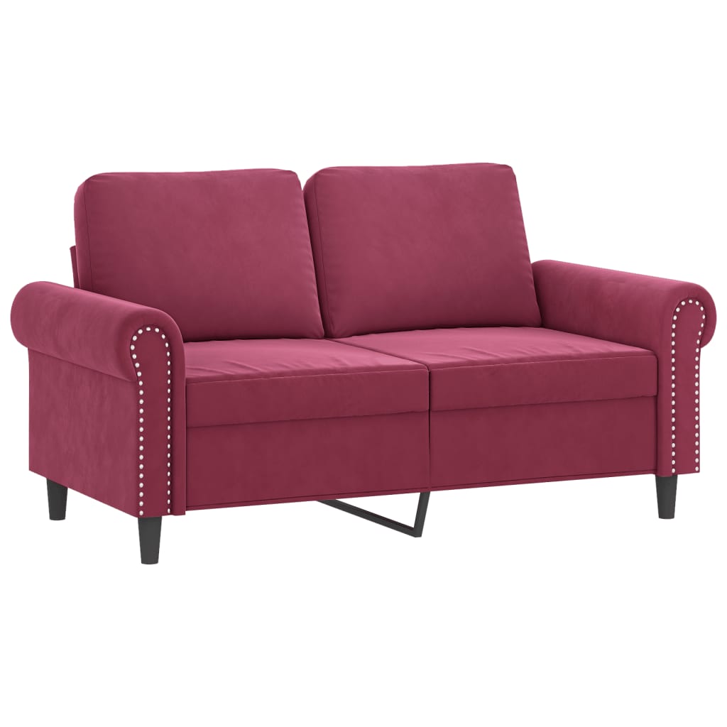 2-Sitzer-Sofa Weinrot 120 cm Samt