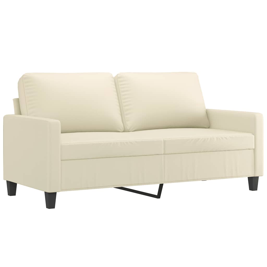 2-Sitzer-Sofa Creme 140 cm Kunstleder