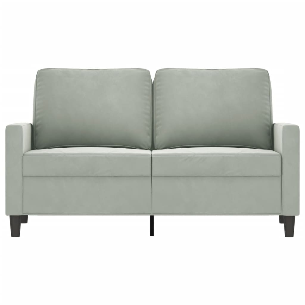 2-Sitzer-Sofa Hellgrau 120 cm Samt