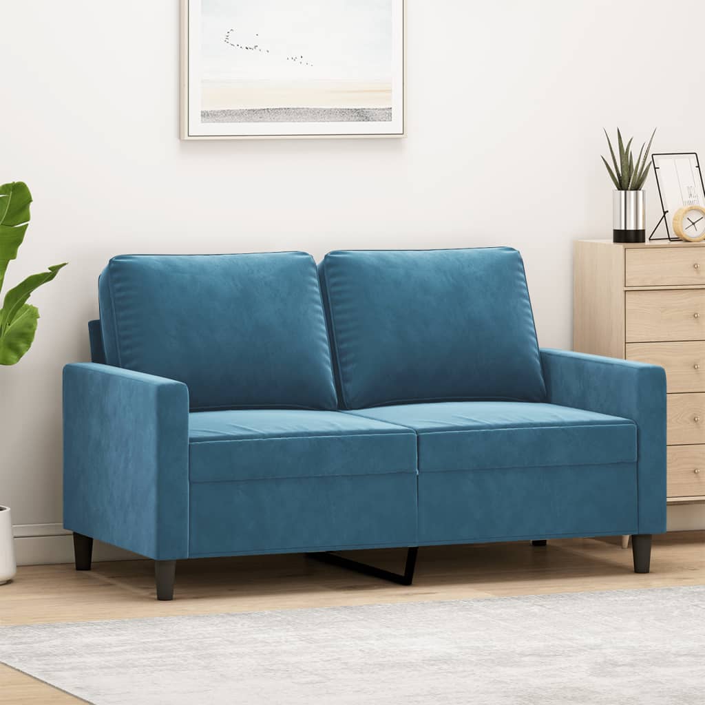 2-Sitzer-Sofa Blau 120 cm Samt