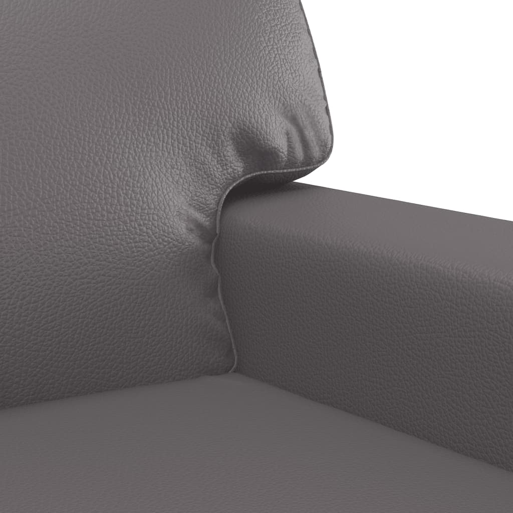 2-Sitzer-Sofa Grau 120 cm Kunstleder